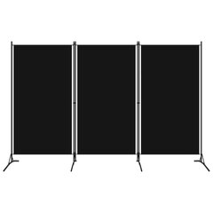 vidaXL 3 paneeliga ruumijagaja, must, 260 x 180 cm hind ja info | Sirmid ja vaheseinad | kaup24.ee
