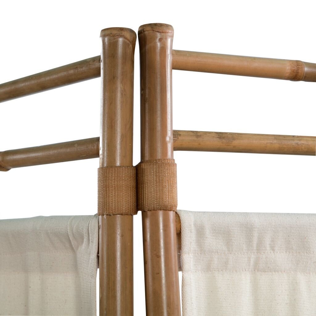 vidaXL kokkupandav 4 paneeliga vahesein, bambus ja lõuend, 160 cm hind ja info | Sirmid ja vaheseinad | kaup24.ee
