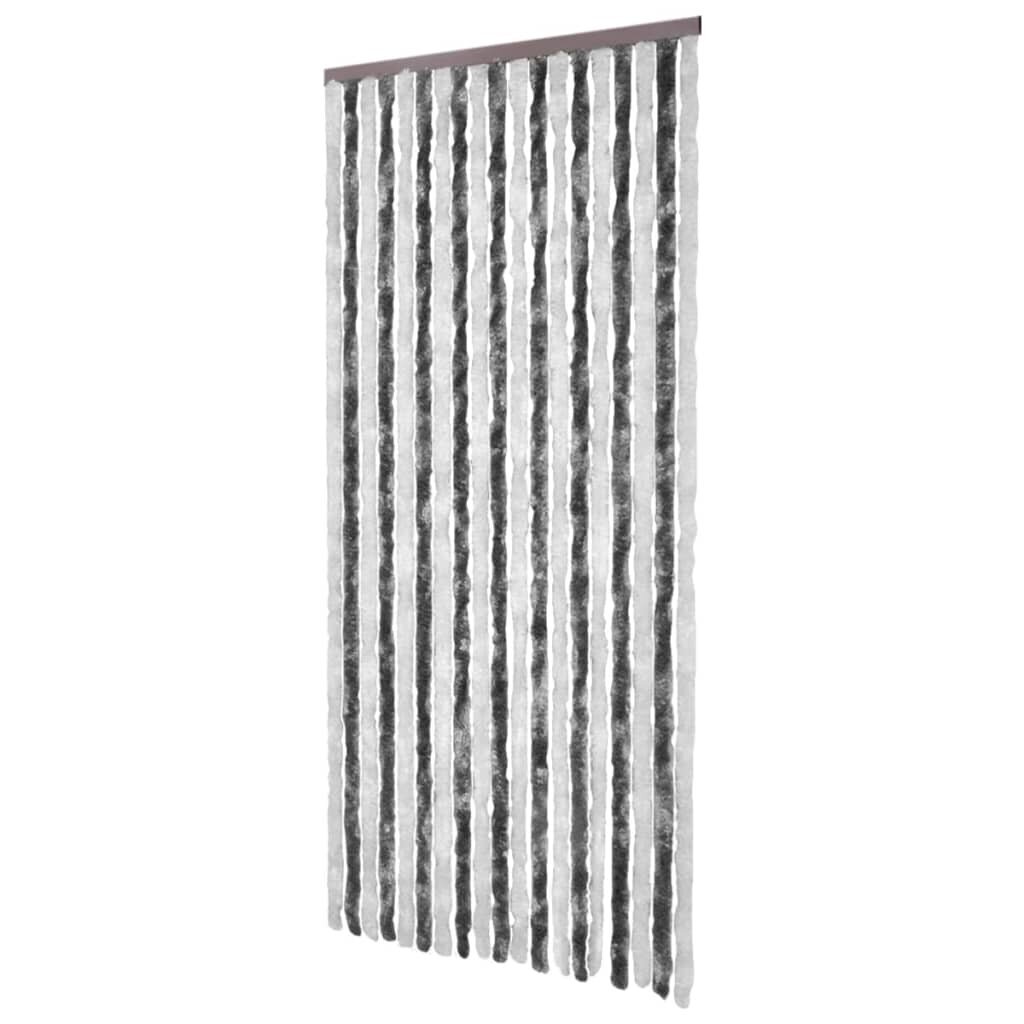 vidaXL putukakardin hall ja valge, 90 x 200 cm, šenill hind ja info | Sääsevõrgud, putukavõrgud | kaup24.ee
