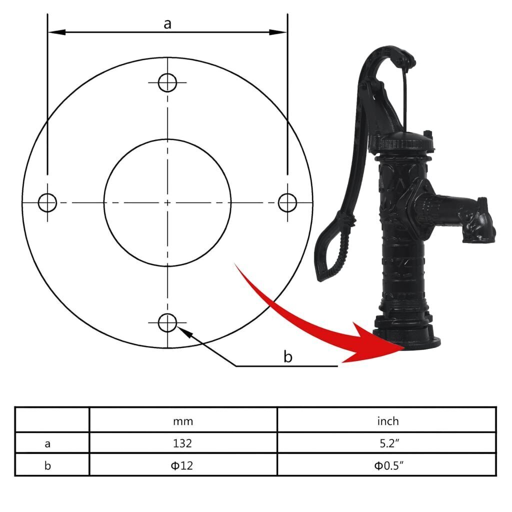 vidaXL aia käsipump, malmist hind ja info | Reoveepumbad | kaup24.ee