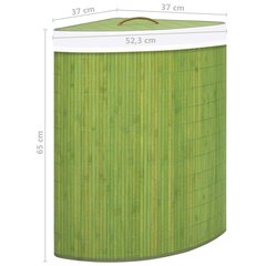 vidaXL bambusest nurga pesukorv, roheline, 60 l цена и информация | Аксессуары для ванной комнаты | kaup24.ee