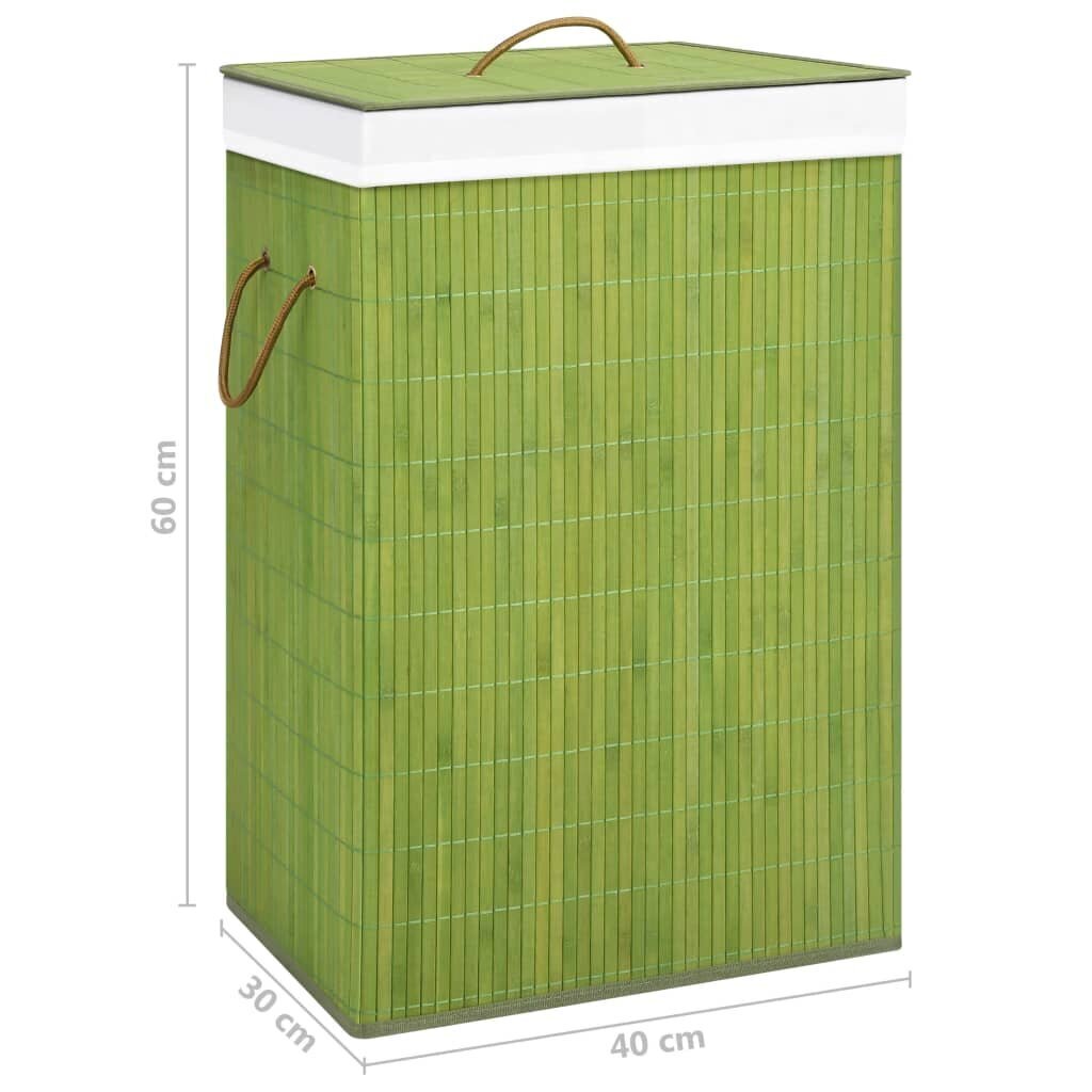 vidaXL bambusest pesukorv 1 sektsiooniga, roheline цена и информация | Vannitoa sisustuselemendid ja aksessuaarid | kaup24.ee