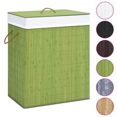 vidaXL bambusest pesukorv 1 sektsiooniga, roheline 83 l hind ja info | Vannitoa sisustuselemendid ja aksessuaarid | kaup24.ee
