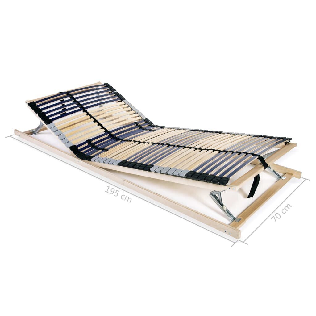 vidaXL voodi aluspõhjad, 2 tk, 42 liistu, 7 piirkonda, 70 x 200 cm hind ja info | Voodipõhjad ja voodijalad | kaup24.ee