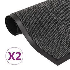 vidaXL uksematid 2 tk, kandiline, tupsuline, 40 x 60 cm, antratsiit цена и информация | Придверные коврики | kaup24.ee