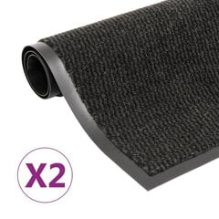 vidaXL uksematid 2 tk, kandiline, tupsuline, 40 x 60 cm, must цена и информация | Придверные коврики | kaup24.ee