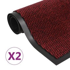 vidaXL uksematid 2 tk, kandiline, tupsuline, 40 x 60 cm, punane цена и информация | Придверные коврики | kaup24.ee