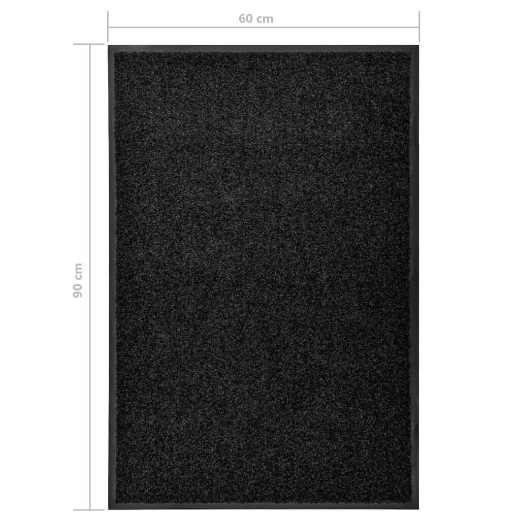 vidaXL uksematt pestav, must, 60 x 90 cm hind ja info | Uksematid | kaup24.ee