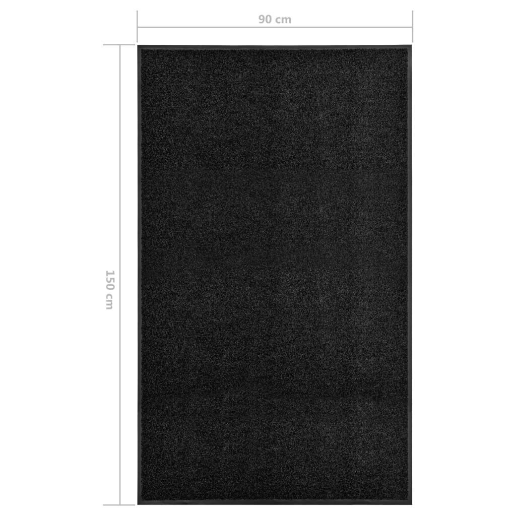 vidaXL uksematt pestav, must, 90 x 150 cm hind ja info | Uksematid | kaup24.ee