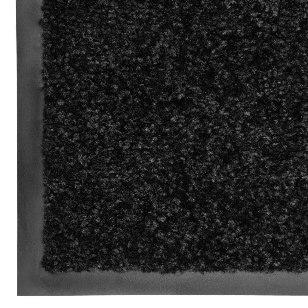 vidaXL uksematt pestav, must, 90 x 150 cm hind ja info | Uksematid | kaup24.ee