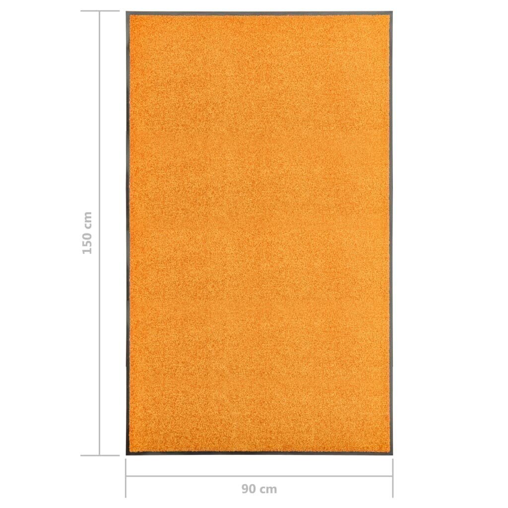 vidaXL uksematt pestav, oranž, 90 x 150 cm цена и информация | Uksematid | kaup24.ee