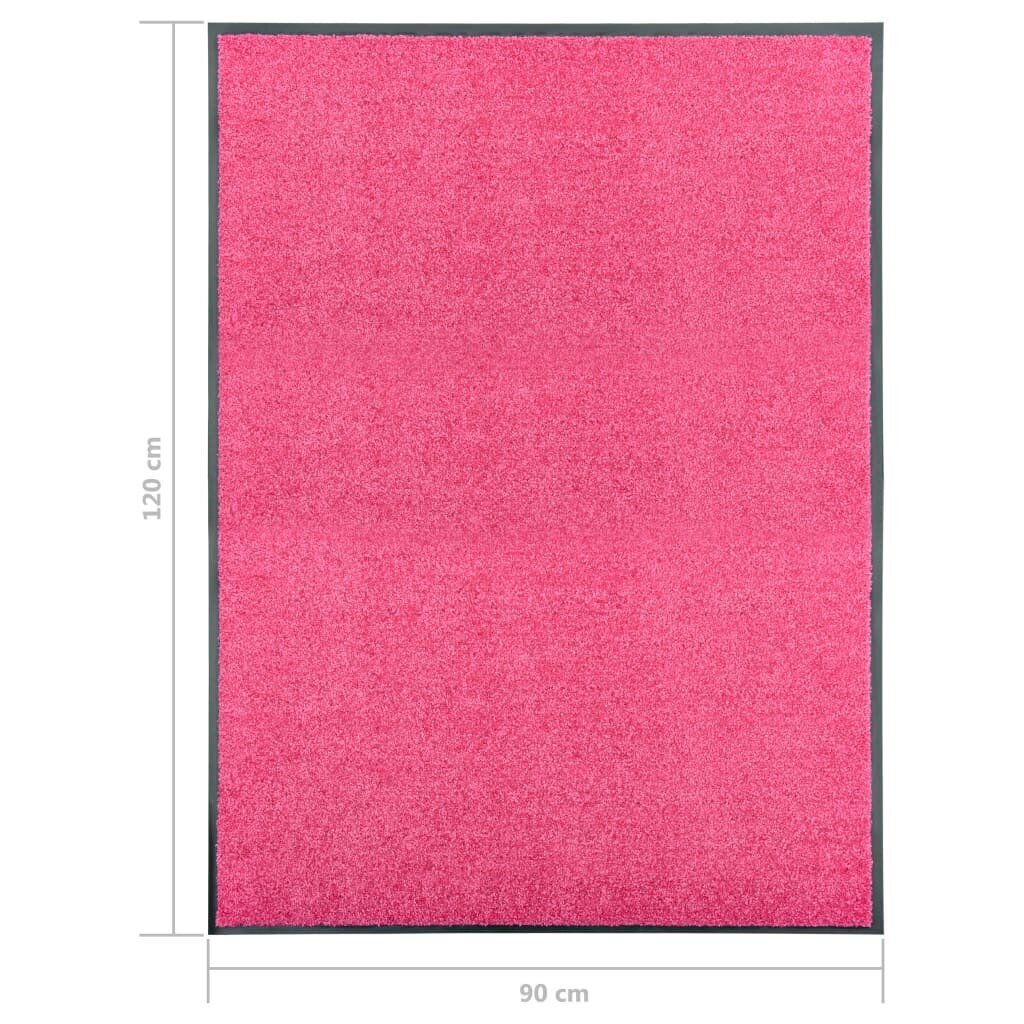 vidaXL uksematt pestav, roosa, 90 x 120 cm hind ja info | Uksematid | kaup24.ee
