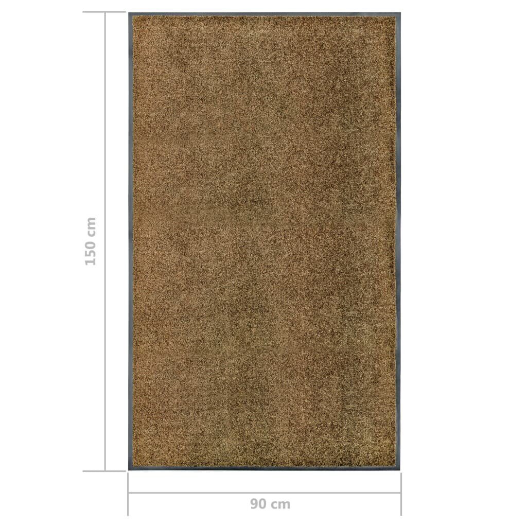 vidaXL uksematt pestav, pruun, 90 x 150 cm цена и информация | Uksematid | kaup24.ee