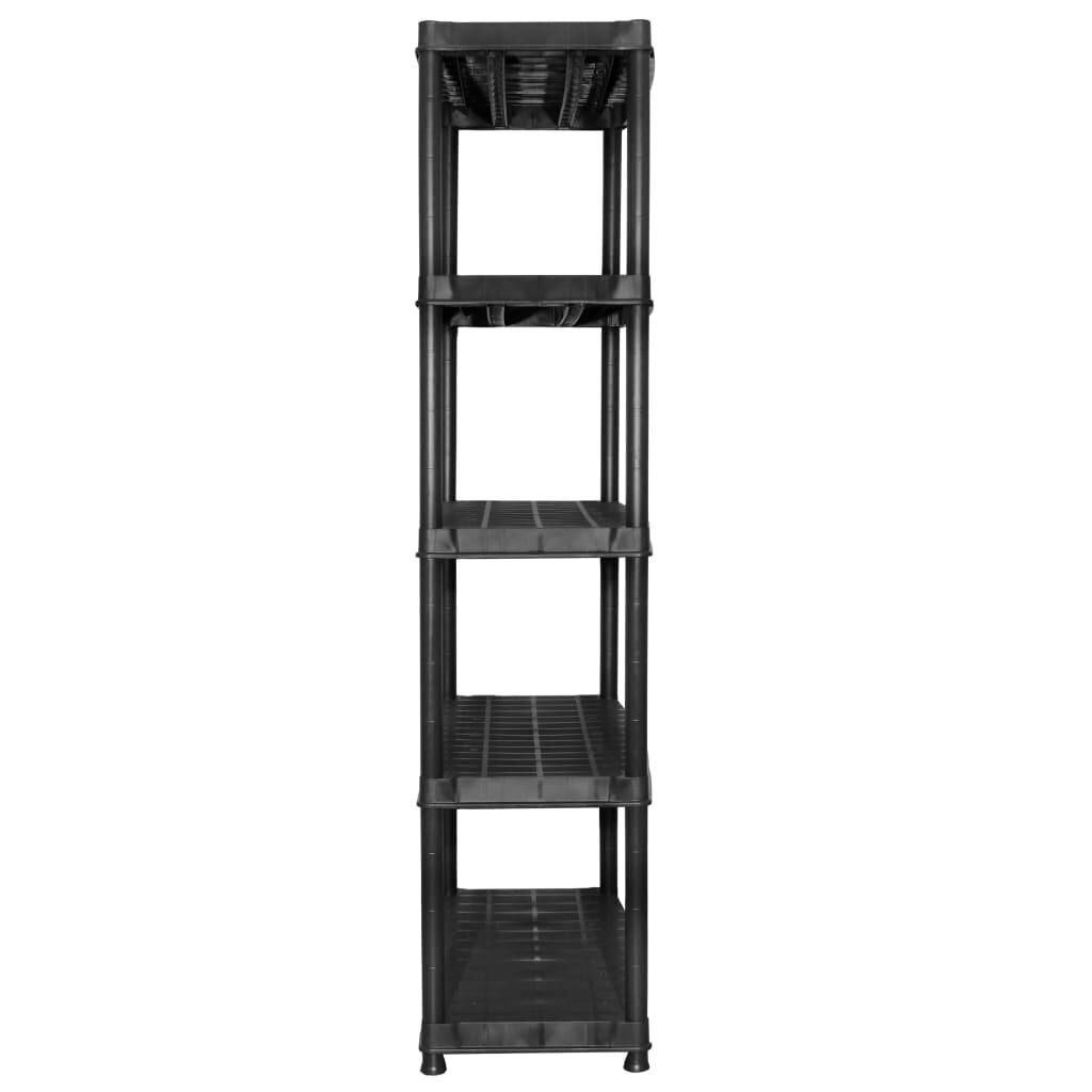 vidaXL hoiuriiul 5-korruseline, must, 85 x 40 x 185 cm, plast hind ja info | Riiulid tööriistadele | kaup24.ee