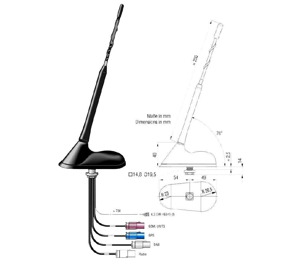 Blaupunkt Roof Mount Antenna DAB-A-GSM-GPS-a цена и информация | Antennid | kaup24.ee