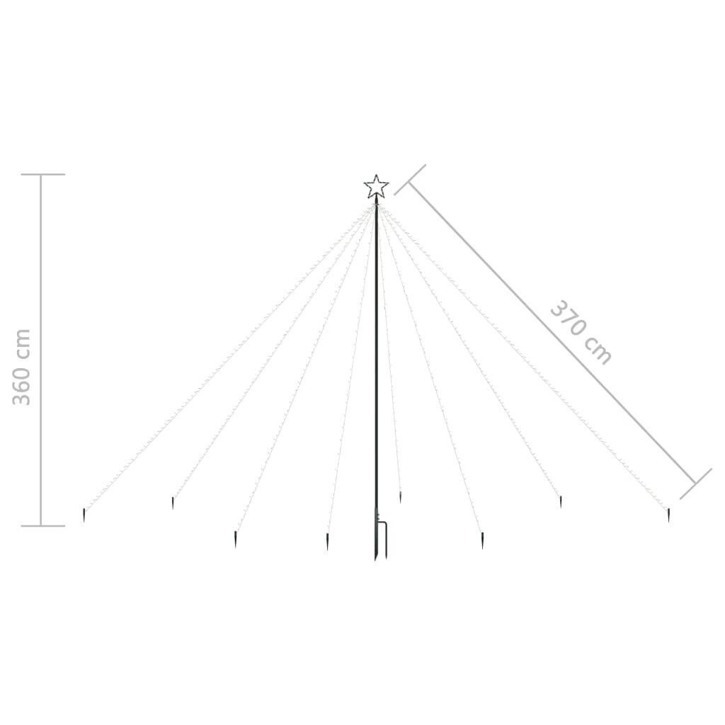 vidaXL LED-valguskettidega jõulupuu õue 576 LEDi, 3,6 m hind ja info | Kunstkuused | kaup24.ee