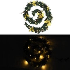 vidaXL jõuluvanik LED-tuledega roheline, 2,7 m, PVC цена и информация | Искусственные елки | kaup24.ee