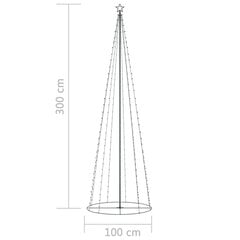 vidaXL koonusekujuline jõulupuu 330 värvilist LEDi, 100 x 300 cm цена и информация | Рождественские украшения | kaup24.ee