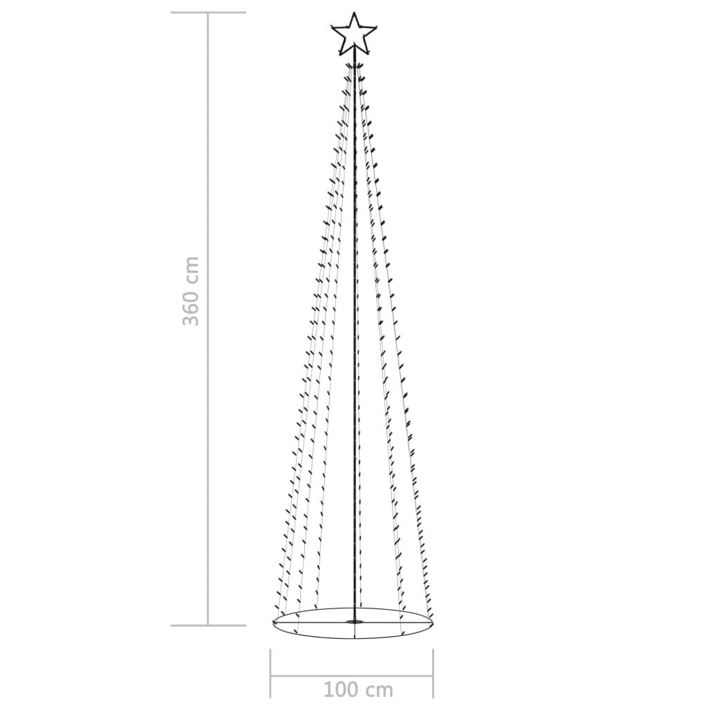 vidaXL koonusekujuline jõulupuu 400 sooja valget LEDi, 100 x 360 cm цена и информация | Jõulukaunistused | kaup24.ee