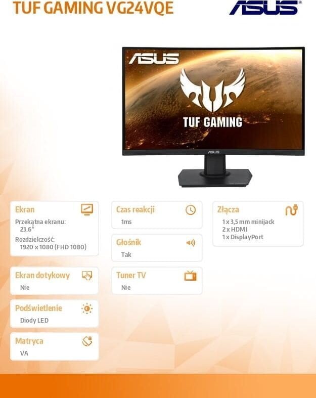 Asus VG24VQE цена и информация | Monitorid | kaup24.ee