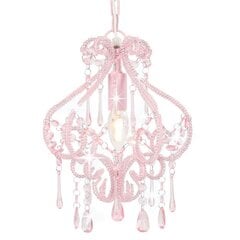 vidaXL laelamp helmestega roosa ümmargune E14 цена и информация | Потолочный светильник, 38 x 38 x 24 см | kaup24.ee