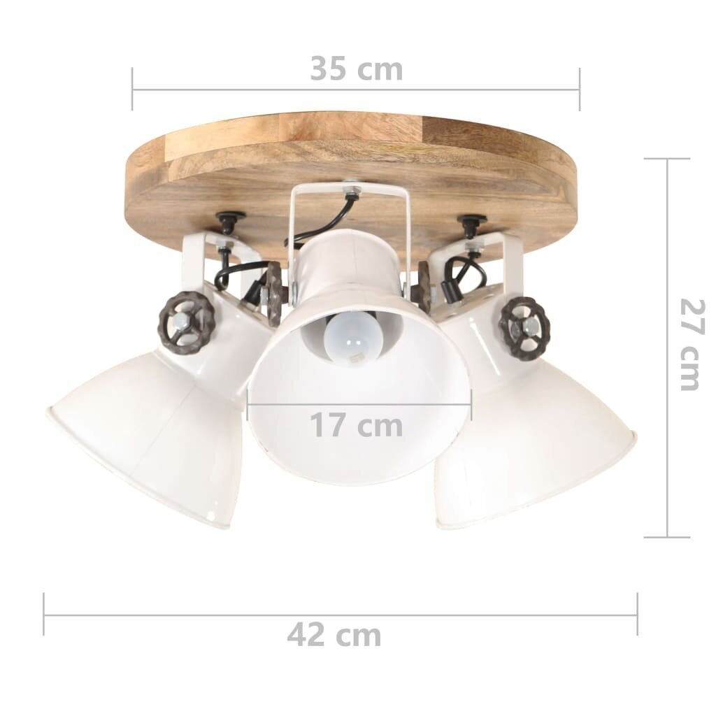 vidaXL tööstuslik laelamp 25 W valge 42 x 27 cm E27 цена и информация | Laelambid | kaup24.ee