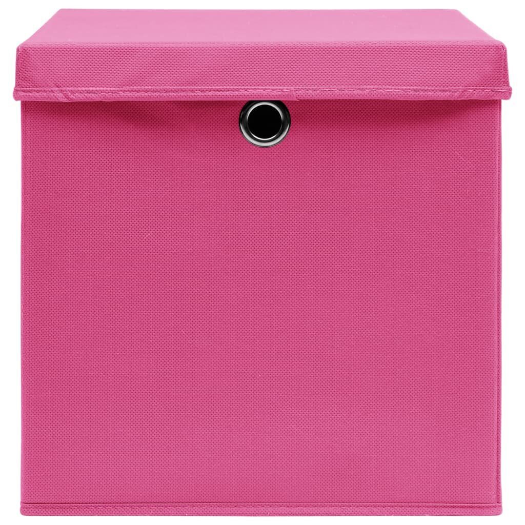 vidaXL hoiukastid kaantega 10 tk, roosa, 32 x 32 x 32 cm, kangas hind ja info | Hoiukastid ja -korvid | kaup24.ee