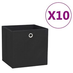 vidaXL mittekootud kangast hoiukastid 10 tk, 28 x 28 x 28 cm, must цена и информация | Ящики для вещей | kaup24.ee