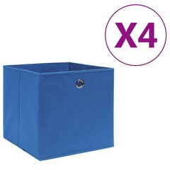 vidaXL mittekootud kangast hoiukastid 4 tk, 28 x 28 x 28 cm, sinine hind ja info | Hoiukastid ja -korvid | kaup24.ee