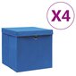vidaXL hoiukastid kaanega 4 tk, 28 x 28 x 28 cm, sinine hind ja info | Hoiukastid ja -korvid | kaup24.ee