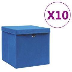 vidaXL hoiukastid kaanega 10 tk, 28 x 28 x 28 cm, sinine цена и информация | Ящики для вещей | kaup24.ee