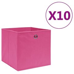 vidaXL mittekootud kangast hoiukastid 10 tk, 28 x 28 x 28 cm, roosa цена и информация | Ящики для вещей | kaup24.ee