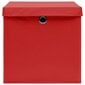vidaXL hoiukastid kaanega 4 tk, 28 x 28 x 28 cm, punane hind ja info | Hoiukastid ja -korvid | kaup24.ee