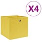 vidaXL mittekootud kangast hoiukastid 4 tk, 28 x 28 x 28 cm, kollane цена и информация | Hoiukastid ja -korvid | kaup24.ee