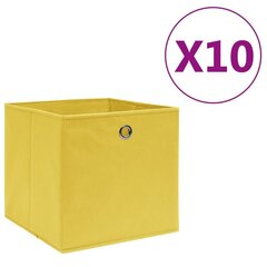 vidaXL mittekootud kangast hoiukastid 10 tk, 28 x 28 x 28 cm, kollane hind ja info | Hoiukastid ja -korvid | kaup24.ee