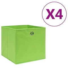 vidaXL mittekootud kangast hoiukastid 4 tk, 28 x 28 x 28 cm, roheline цена и информация | Ящики для вещей | kaup24.ee