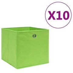 vidaXL mittekootud kangast hoiukastid 10 tk, 28 x 28 x 28 cm, roheline hind ja info | Hoiukastid ja -korvid | kaup24.ee