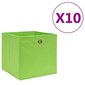 vidaXL mittekootud kangast hoiukastid 10 tk, 28 x 28 x 28 cm, roheline цена и информация | Hoiukastid ja -korvid | kaup24.ee