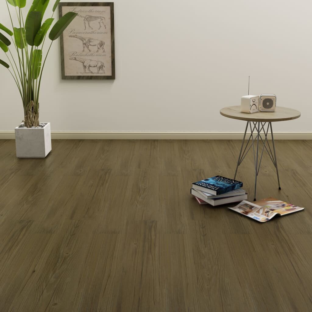 vidaXL iseliimuvad põrandalauad 4,46 m² 3 mm PVC, pruun hind ja info | Laminaatparkett | kaup24.ee