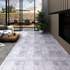 vidaXL PVC põrandalauad 5,02 m², 2 mm, iseliimuv, tsementhall hind ja info | Laminaatpõrandad | kaup24.ee
