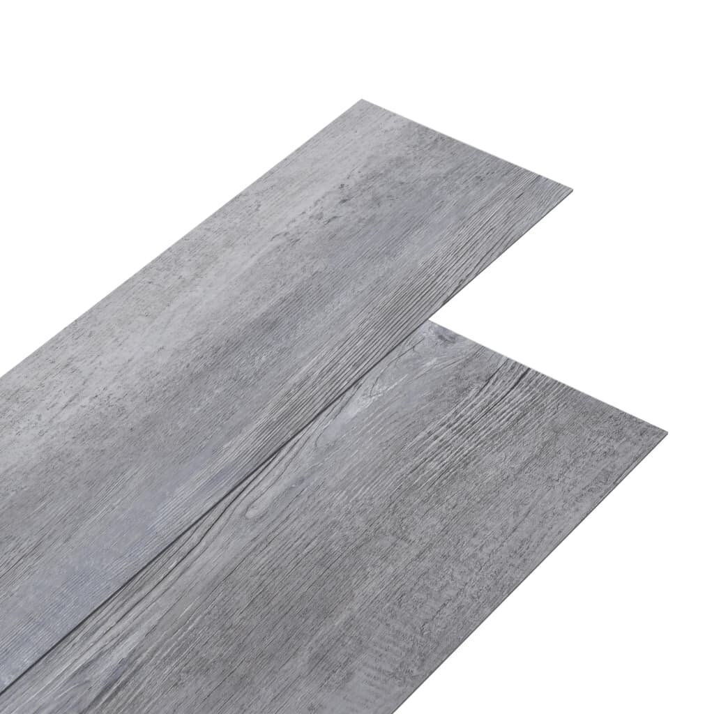 vidaXL PVC-st põrandalauad 5,02 m², 2 mm, iseliimuv, mattpuit, hall цена и информация | Laminaatparkett | kaup24.ee