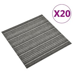 vidaXL põranda plaatvaibad 20 tk, 5 m², 50x50 cm triibuline antratsiit цена и информация | Коврики | kaup24.ee