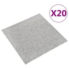vidaXL põranda plaatvaibad 20 tk, 5 m², 50 x 50 cm, helehall цена и информация | Коврики | kaup24.ee