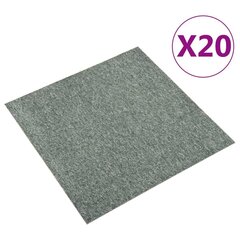 vidaXL põranda plaatvaibad 20 tk, 5 m², 50 x 50 cm, roheline цена и информация | Коврики | kaup24.ee