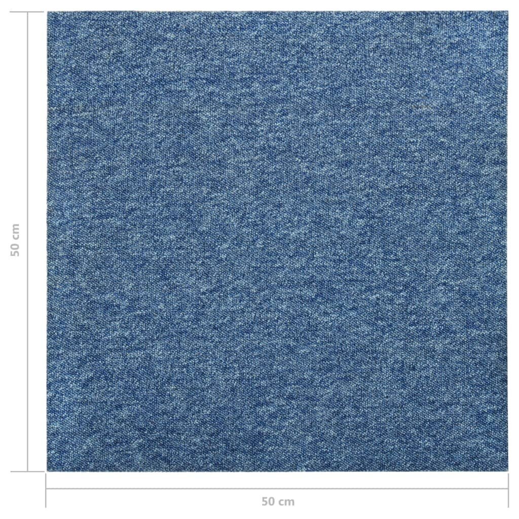 vidaXL põranda plaatvaibad 20 tk, 5 m², 50 x 50 cm, sinine hind ja info | Vaibad | kaup24.ee