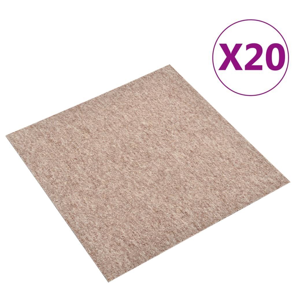 vidaXL põranda plaatvaibad 20 tk, 5 m², 50 x 50 cm, beež цена и информация | Vaibad | kaup24.ee