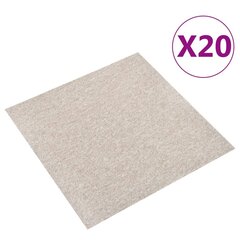 vidaXL põranda plaatvaibad 20 tk, 5 m², 50 x 50 cm, helebeež цена и информация | Коврики | kaup24.ee