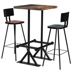 vidaXL baarikomplekt, 3 osa, taastatud puit, mitmevärviline цена и информация | Комплекты мебели для столовой | kaup24.ee