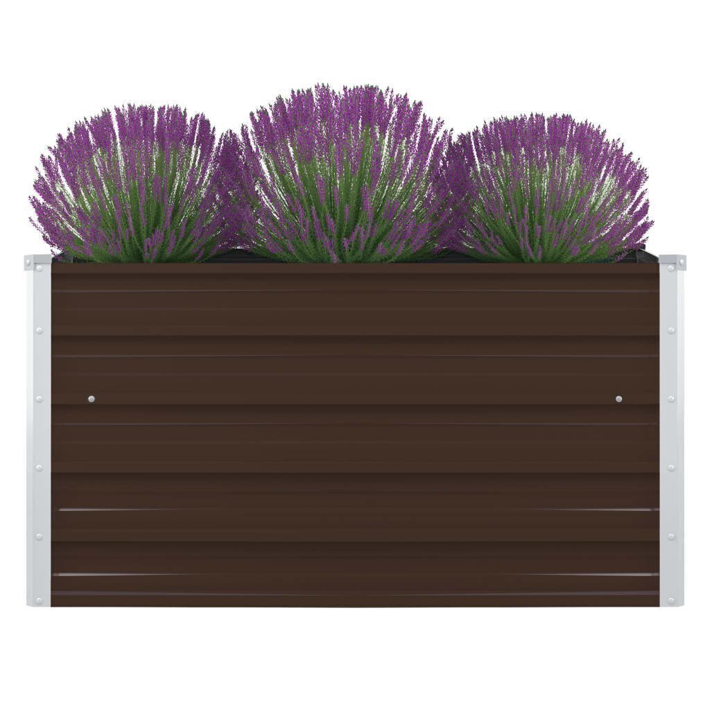 vidaXL kõrge peenrakast 100 x 100 x 45 cm, tsingitud teras, pruun hind ja info | Dekoratiivsed lillepotid | kaup24.ee