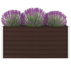 vidaXL kõrge peenrakast 160x80x45 cm, tsingitud teras, pruun hind ja info | Dekoratiivsed lillepotid | kaup24.ee